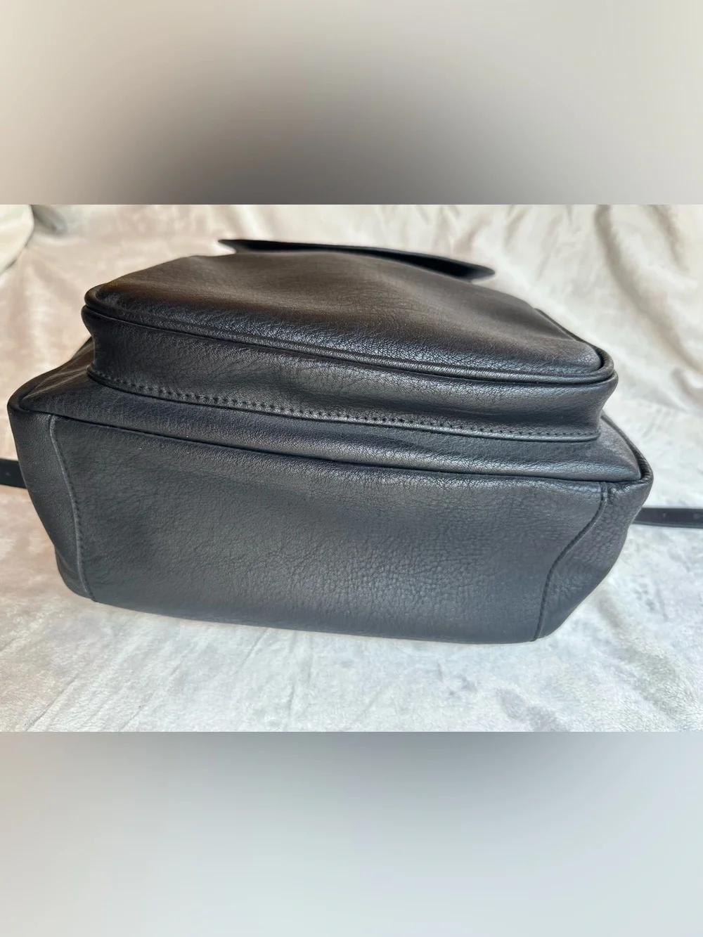 LC Lauren Conrad Black Faux Leather Backpack with Gold Accent